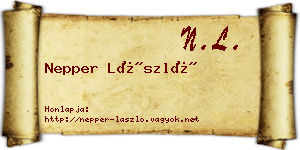 Nepper László névjegykártya